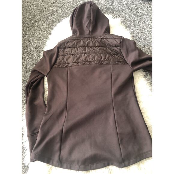 Avia Quilted Brown Hooded Jacket Women Size 0/2 Lightweight Zip Coat MM - Picture 8 of 8